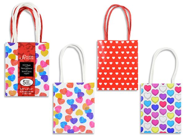 5pk Mini Glossy Giftbag w Twisted Paper Handle. Belly Band. For Discount - Image 2